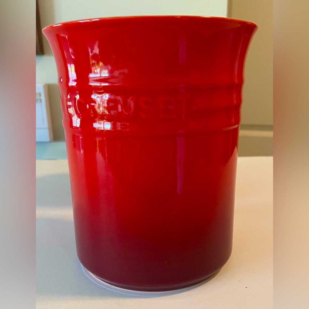 🔖 LE CREUSET 1L Utensil Crock Cerise Red Crock Only
